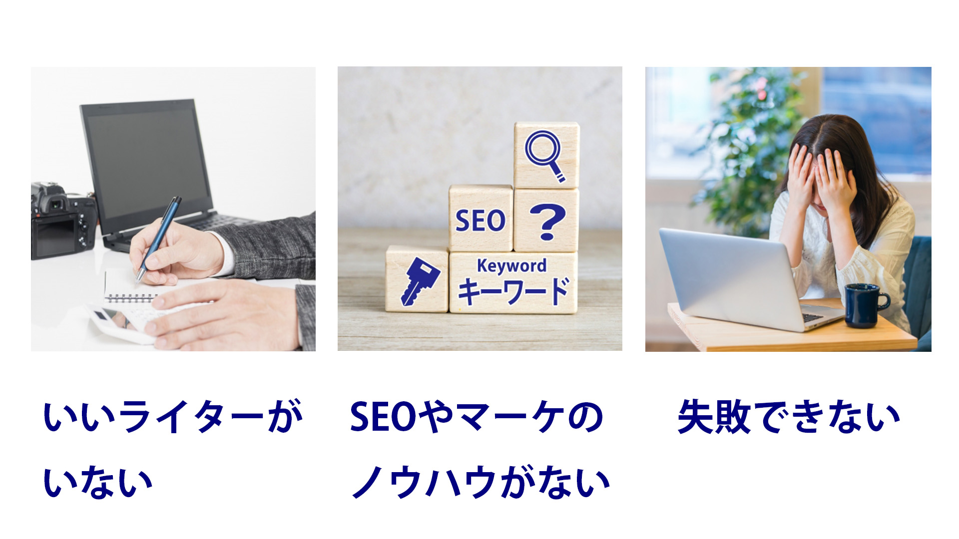 SEO対策記事コンテンツ制作の悩み